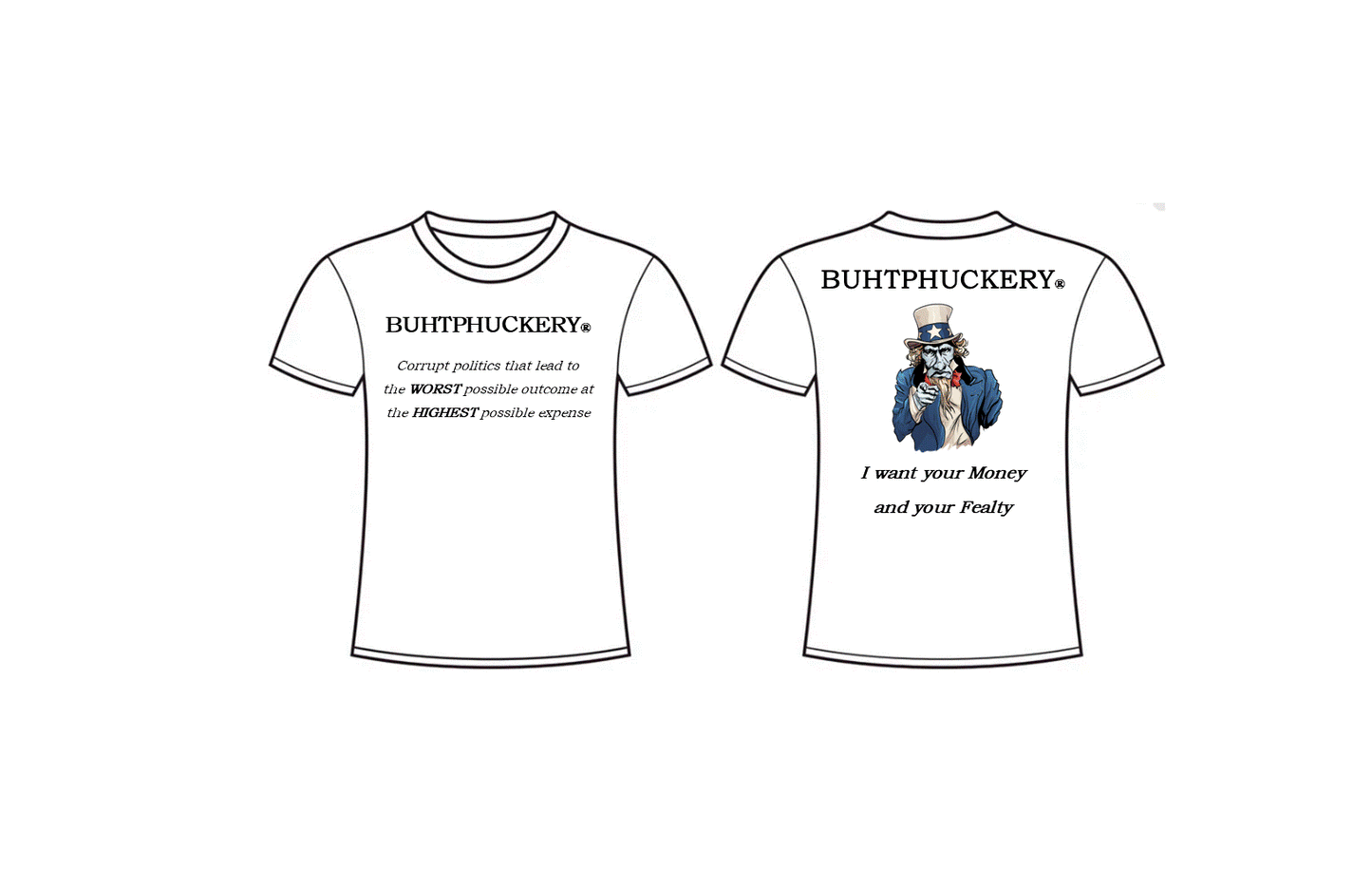 UNCLE SCAM: Funny Political Large Graphic T-Shirt - BUHTPHUCKERY