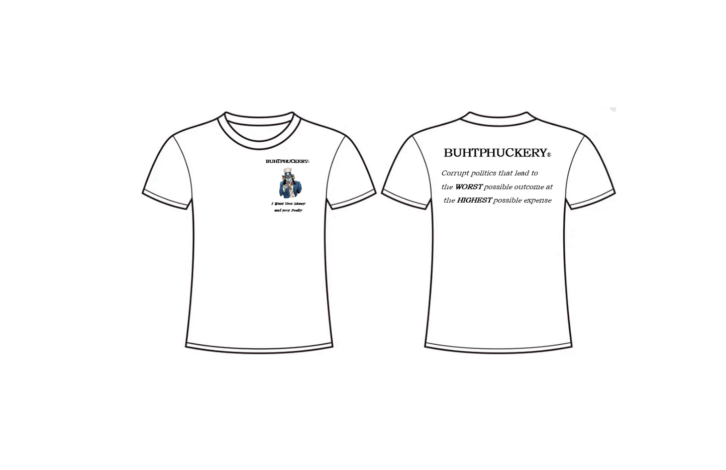 UNCLE SCAM: Funny Political Small Graphic T-Shirt - BUHTPHUCKERY
